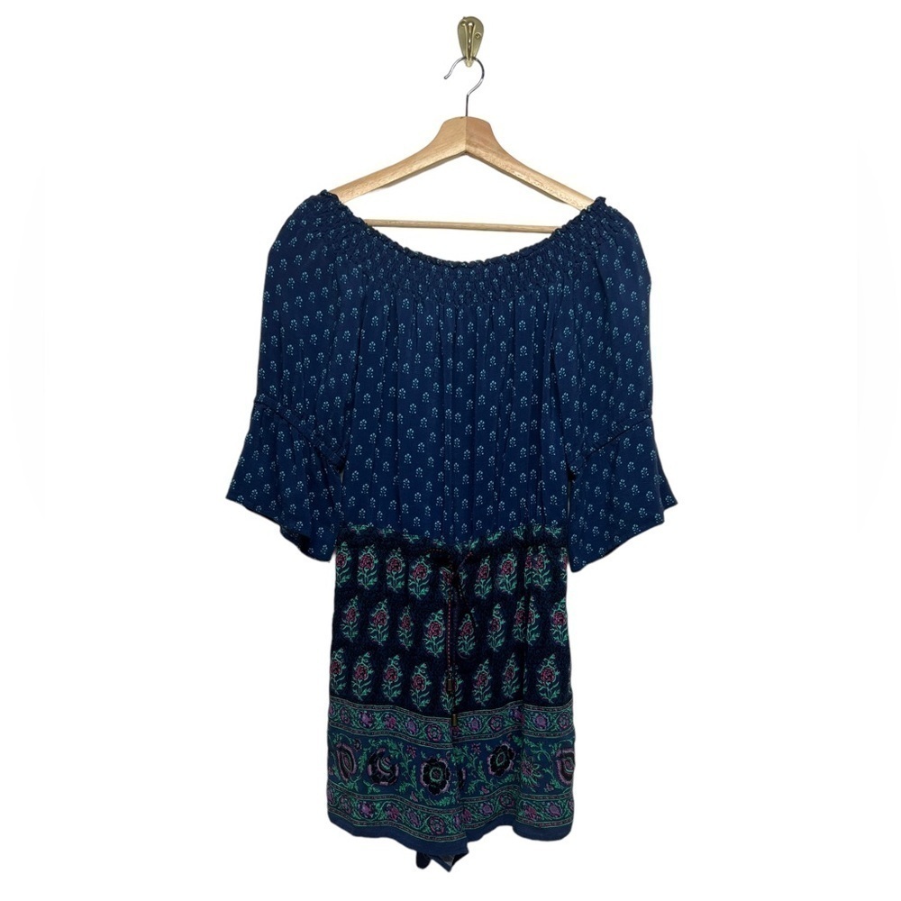 Anthropologie Ett Twa Kaleo Printed Romper Navy Xs View 6
